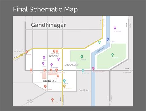 Gandhinagar Schematic Map on Behance