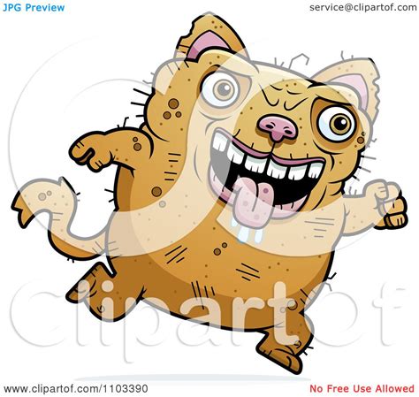 Clipart Running Ugly Cat - Royalty Free Vector Illustration by Cory ...