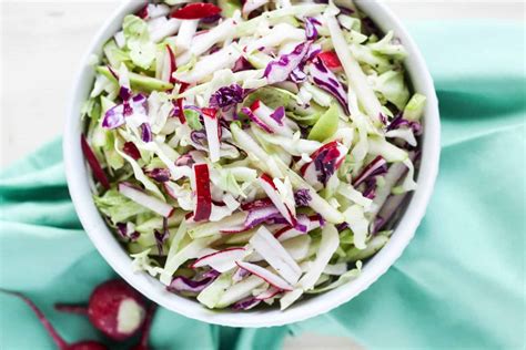 Apple Cabbage Slaw with Radish (Easy Dressing Recipe)