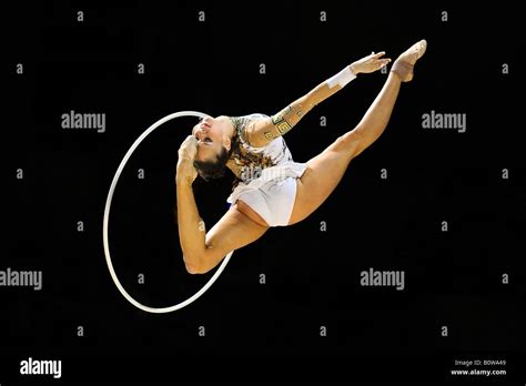 Rhythmic gymnastics, gymnast Marina Shpekht, Russia Stock Photo - Alamy