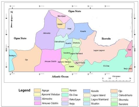 The sixteen metropolitan local government areas in Lagos state (Source ...