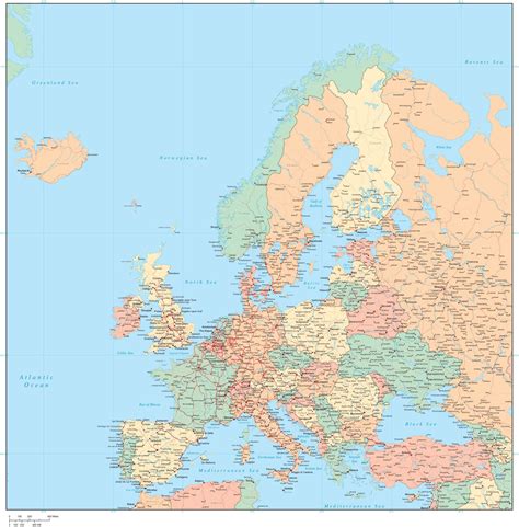 Large detailed political map of Europe with all cities and roads. Europe political map with all ...