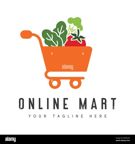 Online Mart Shopping Logo Design Grocery Store Shopping logo Stock ...