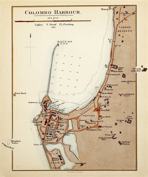 Colombo Harbour. - Antique Print Map Room