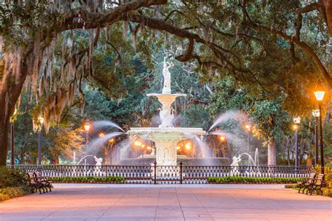 Forsyth Park Savannah Georgia Stock Photo - Download Image Now - iStock