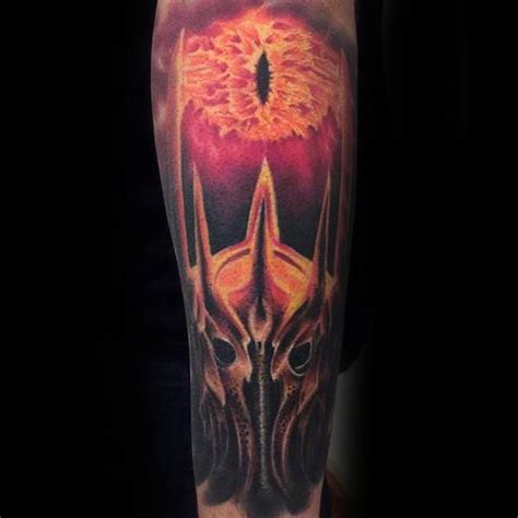 30 Eye Of Sauron Tattoo Designs For Men - Lord Of The Rings Ideas