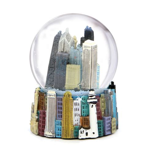 Chicago Snow Globe with Chicago Landmarks 3.5 Inches Tall