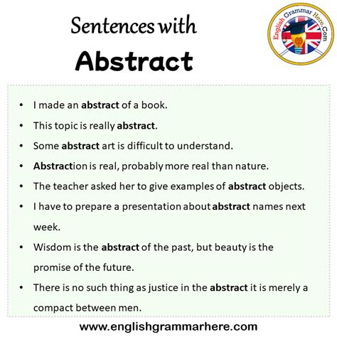 Sentences with Abstract, Abstract in a Sentence in English, Sentences ...