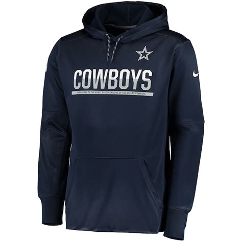 Men's Dallas Cowboys Nike Navy Sideline Circuit Pullover Performance Hoodie - NFLShop.com