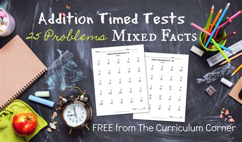 25 Addition Facts - Mixed Review Pages - The Curriculum Corner 123