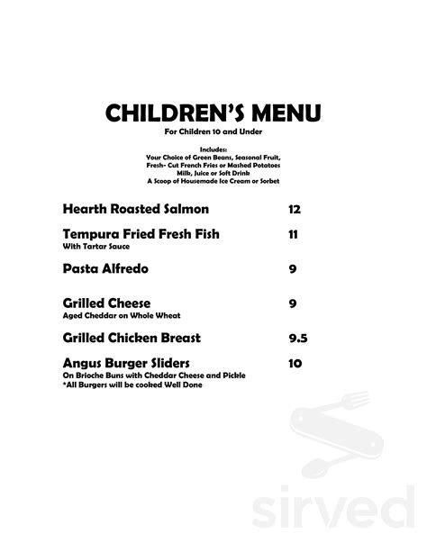 Pier W menu in Lakewood, Ohio, USA