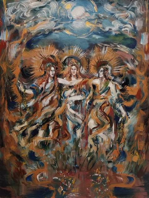 The Three Fates Original Painting Greek Mythology Folklore | Etsy | Painting, Original paintings ...