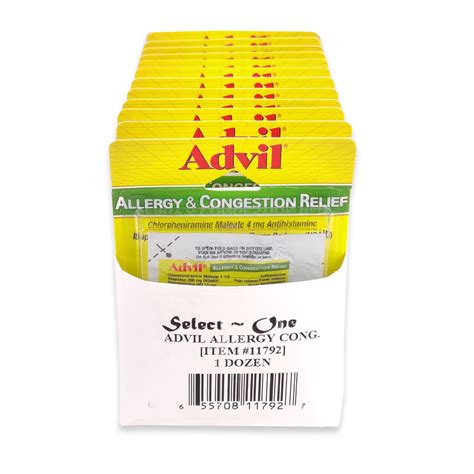 - Advil Allergy & Congestion Relief Single Pack (Box of 12) #MD0204