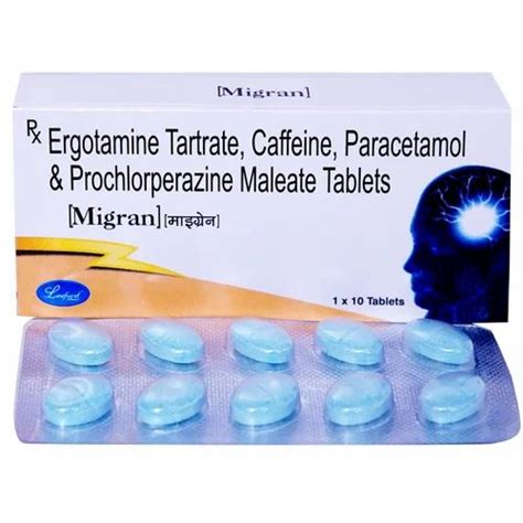 Ergotamine Tartrate, Caffeine, Paracetamol & Prochlorperazine Maleate Tablet at Rs 400/stripe ...