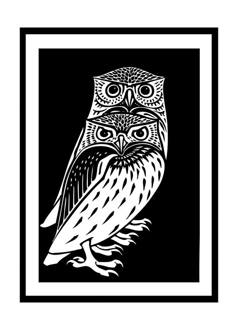 Owl Drawing Black White Free Stock Photo - Public Domain Pictures