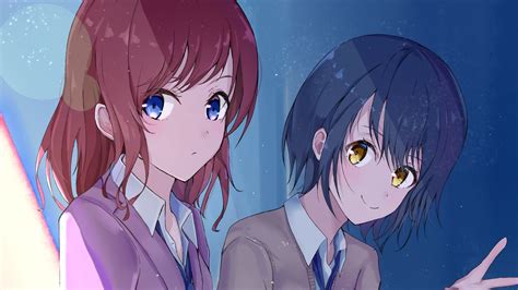 Wallpaper girls, schoolgirls, friends, anime, art hd, picture, image