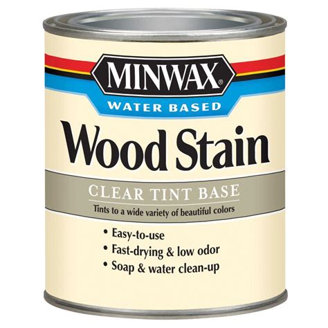 Minwax 1 qt. Clear Tint Water Based Wood Stain-61807 - The Home Depot