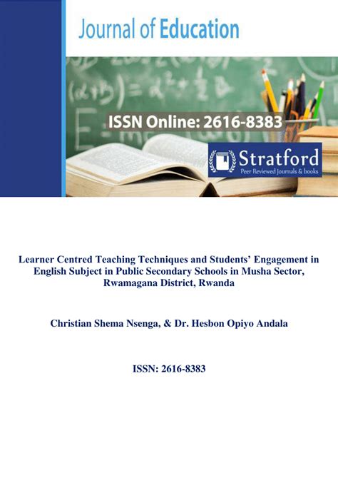 (PDF) Learner Centred Teaching Techniques and Students’ Engagement in ...