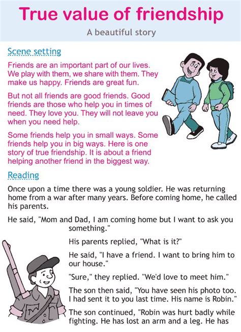 Character education and life skills grade 2 lesson 8 True value of friendship … | Stories with ...