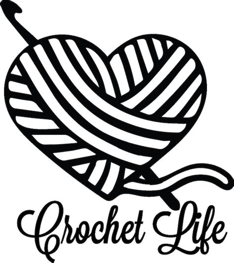 25% off Crochet Life Yarn Hook Heart for decal for car