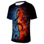 3D Music Notes Black T-Shirt - Quymart Apparel