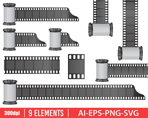 Camera Film Roll Clipart Vector Design Illustration. Camera | Etsy UK