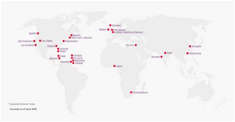 Virgin Atlantic Destinations 2019, HD Png Download - kindpng