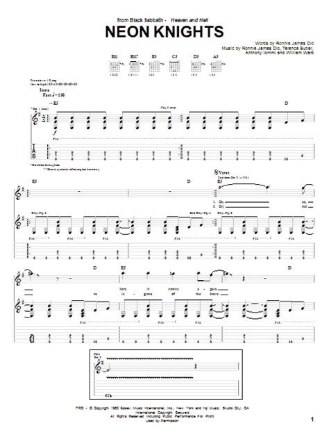 Neon Knights | Sheet Music Direct