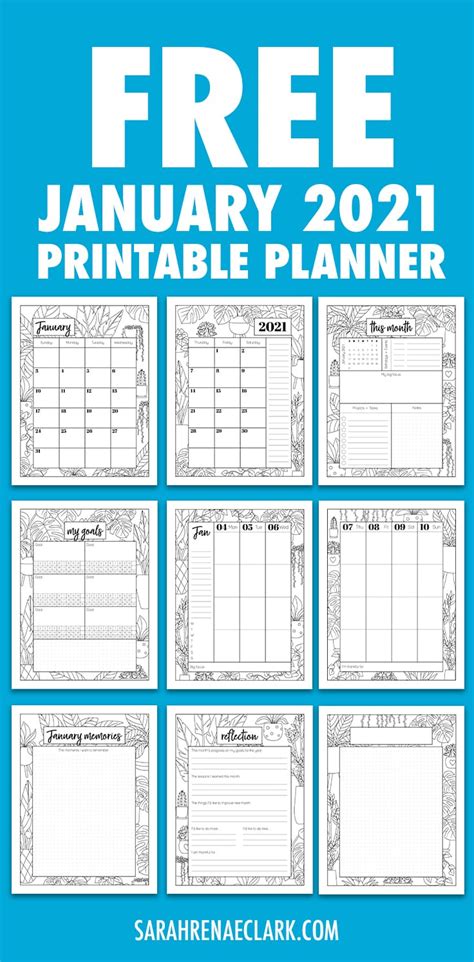 free jan 2020 planner 3 - Sarah Renae Clark - Coloring Book Artist and Designer