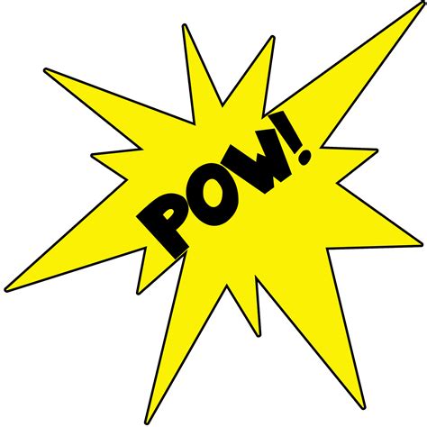 Cartoon POW Word And Burst Free Stock Photo - Public Domain Pictures