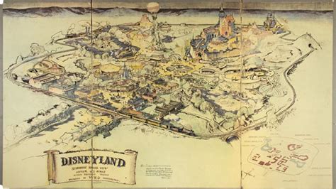 Walt Disney's original hand-drawn map of Disneyland re-discovered and ...