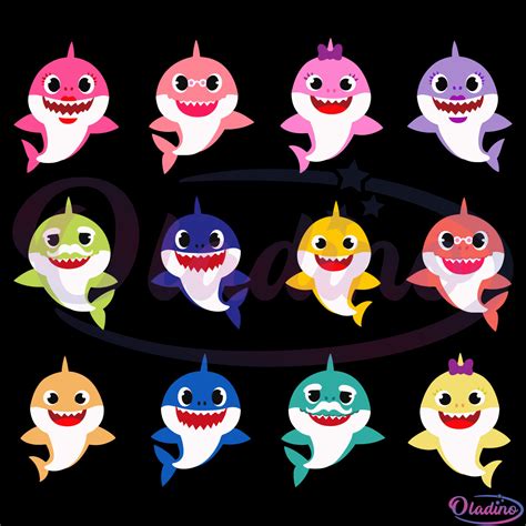 Baby Shark Family SVG Bundle , Baby Shark Birthday Family SVG