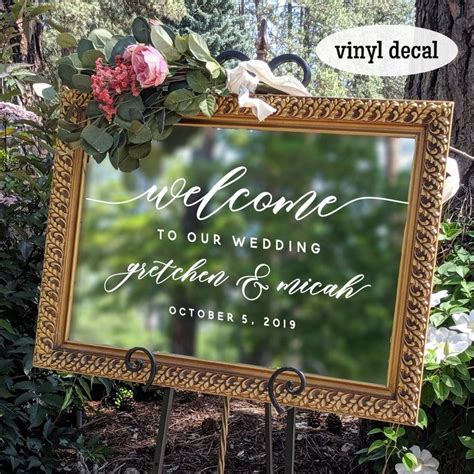 Welcome to our Wedding Sign Personalized Decal DIY Wedding | Etsy in 2020 | Wedding signs decals ...