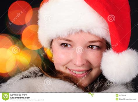 Santa girl face stock image. Image of elegance, face - 17298409