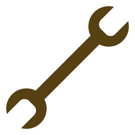 Vector Illustration of Spanner Icon in Brown | Freestock icons