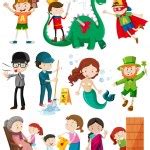 Many kids in different costumes Stock Vector Image by ©blueringmedia #151788716