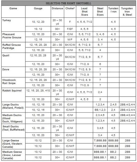 Mossberg Choke Tube Chart