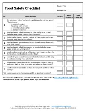 Food Safety Safety Checklist, Cleaning Checklist, Food Safety Training, Restaurant Cleaning ...