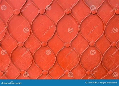 Background from an Orange Metal Fence. Texture of the Metal Door Stock ...