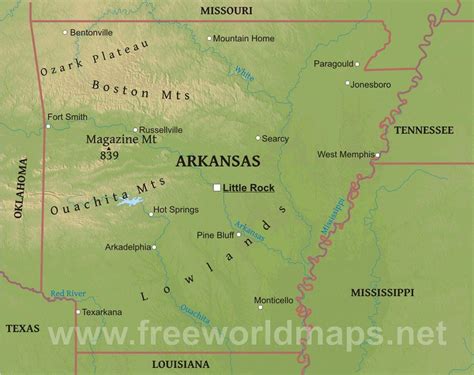 Map Of Ozark Mountains In Arkansas