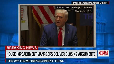 Impeachment manager plays video montage of Trump's lies in closing argument