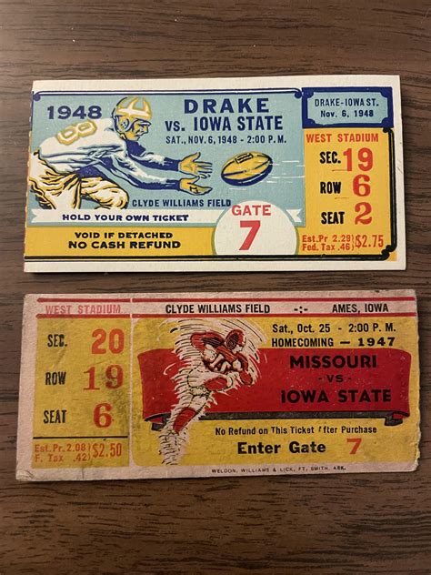 1947 & 1948 Iowa State Football Ticket Stubs : r/IowaState