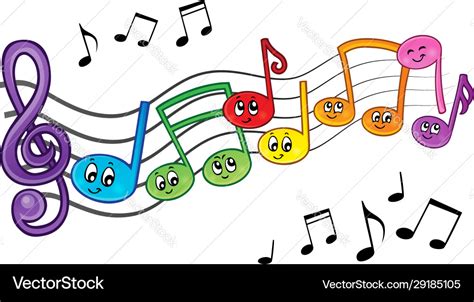 Cartoon music notes theme image 2 Royalty Free Vector Image