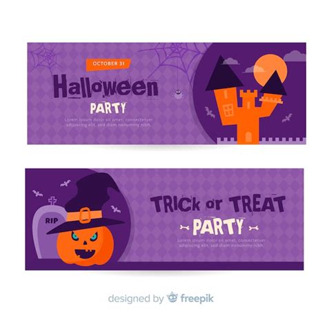 Free Vector | Halloween banner templates