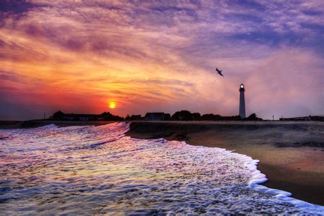 Cape May Lighthouse Sunset, Jersey Shore, USA photo on Sunsurfer