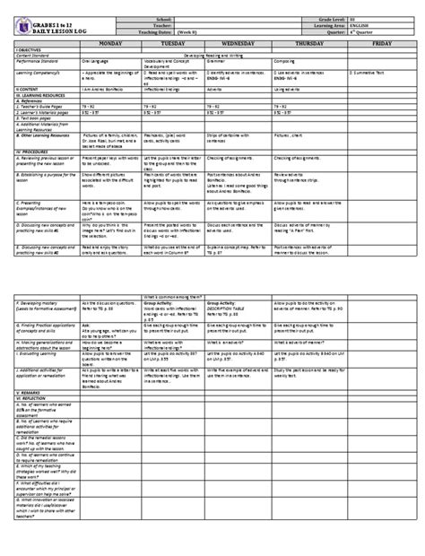 Grade 3 DLL English 3 Q4 Week 8 | PDF