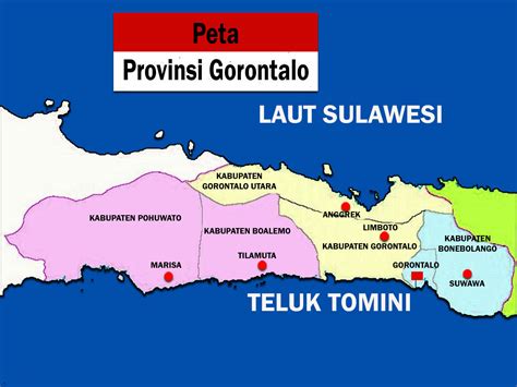 Peta Gorontalo Lengkap dengan Kabupaten dan Kota - Tarunas