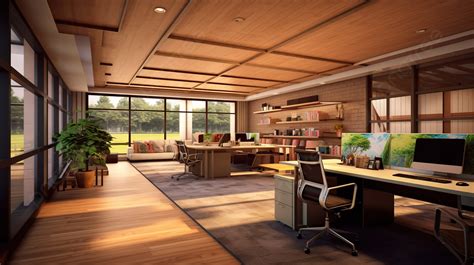 3d Rendering Of Modern Office Interior Design Background, Home Design, Office Design, Home ...