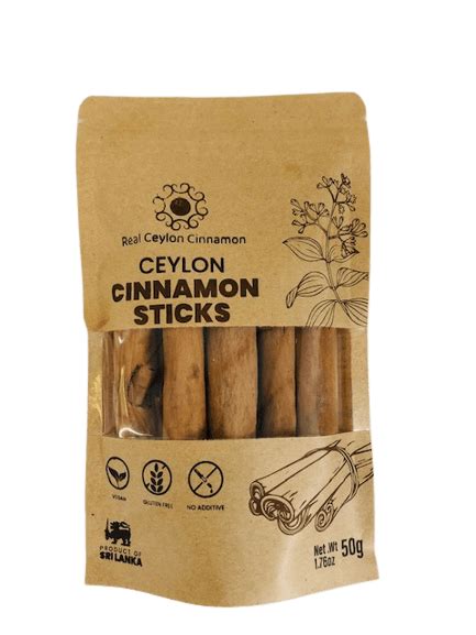 Ceylon Cinnamon Sticks "Real Ceylon Cinnamon" Brand 50g Pack - Real Ceylon Cinnamon