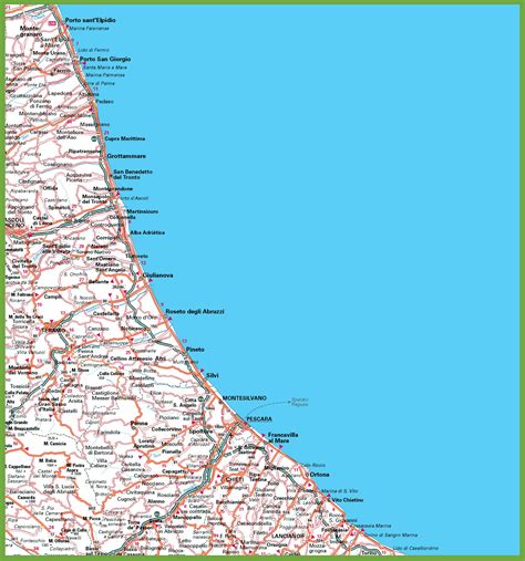 Map of surroundings of Pescara